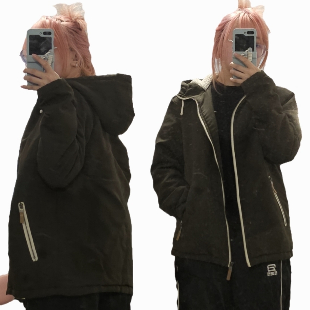 Brave Soul Olive Green Hooded Jacket